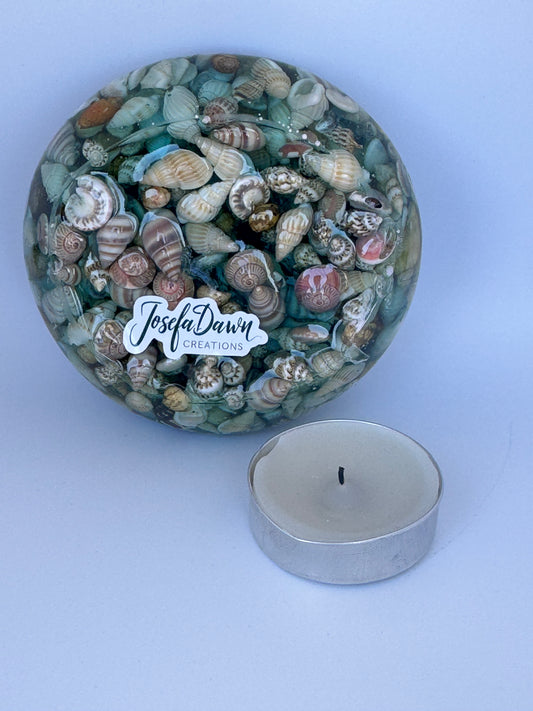 Seashell tea light holder